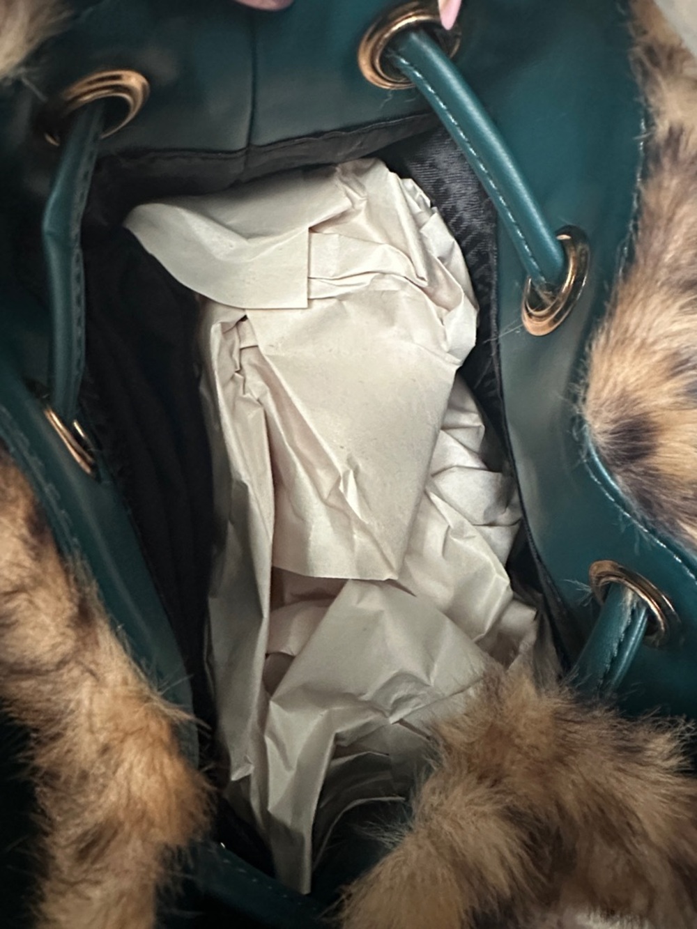 🩷🧡KURT GEIGER LONDON SMALL HOXTON MULTICOLOR🐆FUR BACKPACK🎒🩵🤎 - Picture 8 of 10